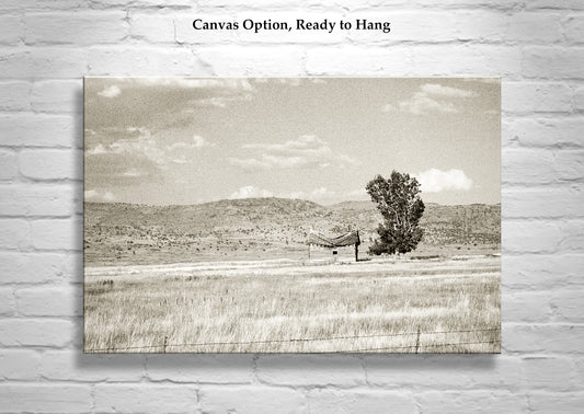 Rustic Western Landscape Print in Vintage Sepia | California Ranch Country