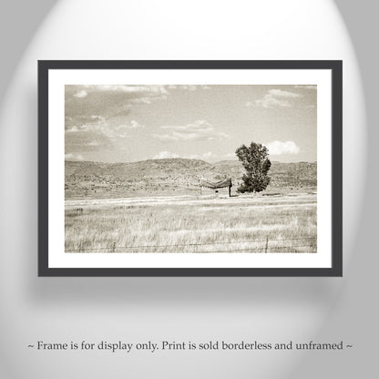 Rustic Western Landscape Print in Vintage Sepia | California Ranch Country