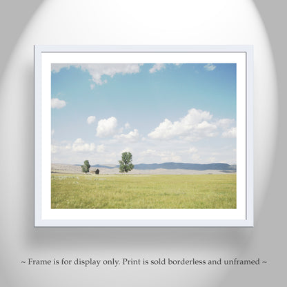 Rustic Landscape Photography Print with Log Cabin | Northern California Ranch Art