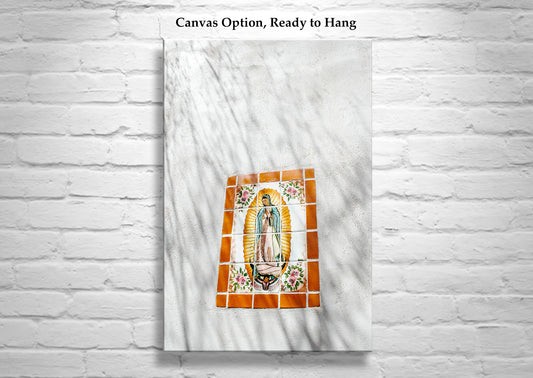 Tucson Art San Xavier Mission Canvas Framed Print with Virgin of Guadalupe