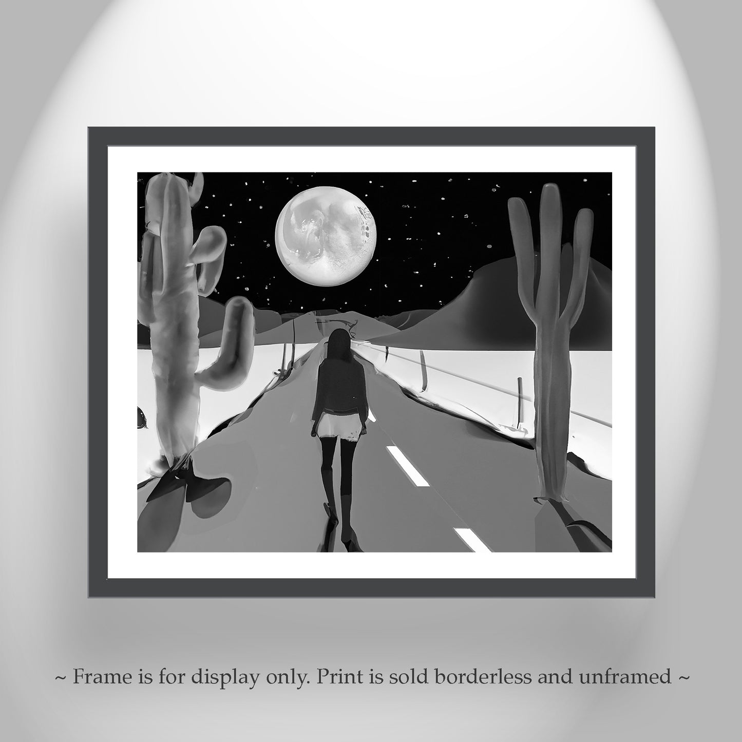 Desert Highway Night Surreal Fine Art Print | Desert Moon