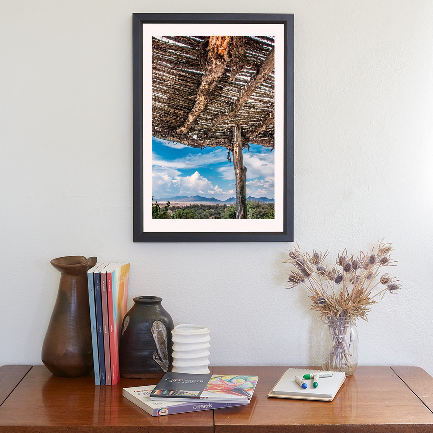 Tucson Arizona Landscape Art | Desert Ocotillo Ramada | Southwest Decor
