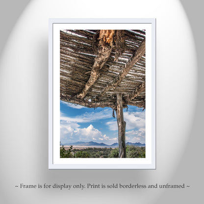 Tucson Arizona Landscape Art | Desert Ocotillo Ramada | Southwest Decor