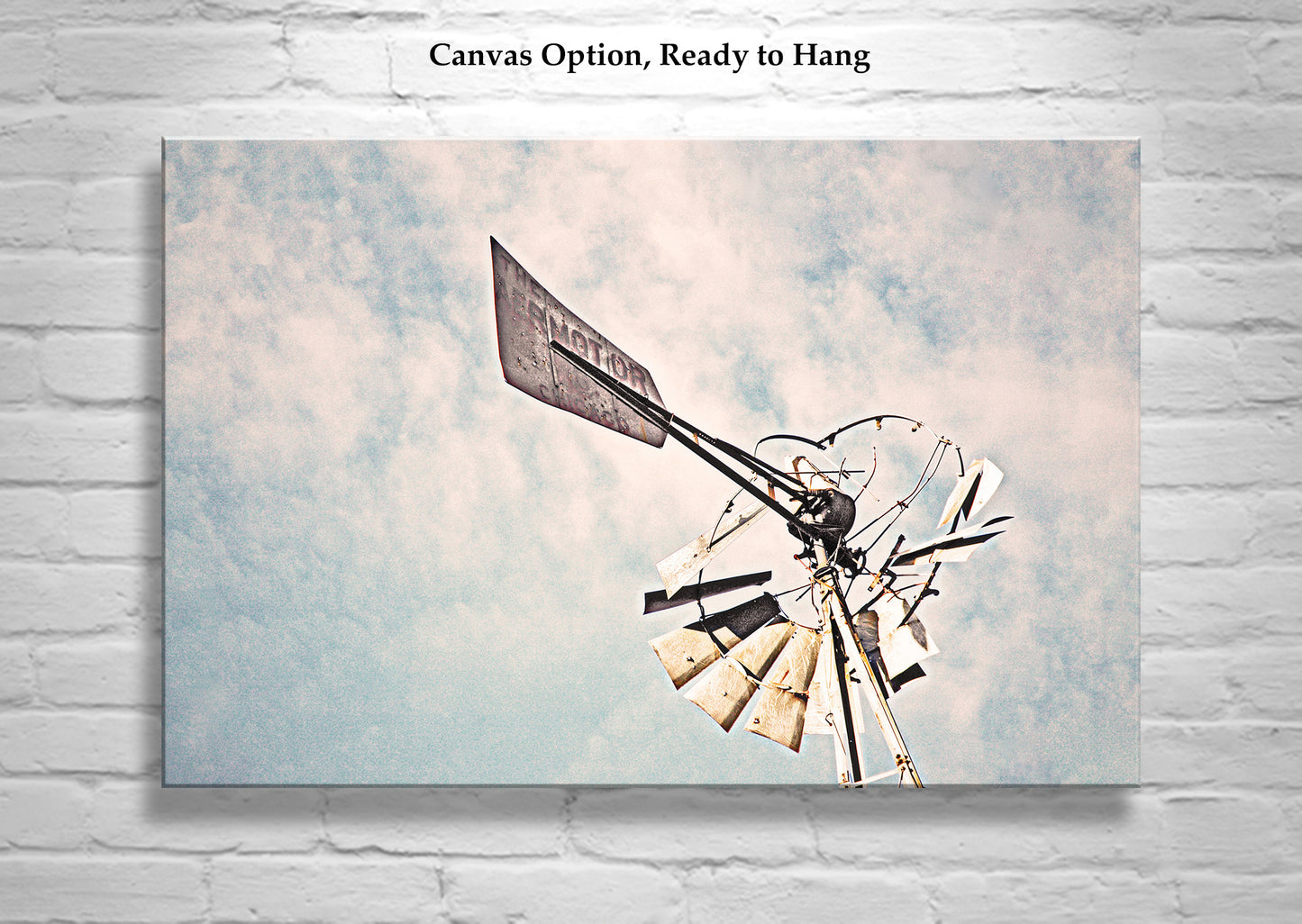 Vintage Windmill Wall Art Print in Rustic Style in Southern Arizona USA!