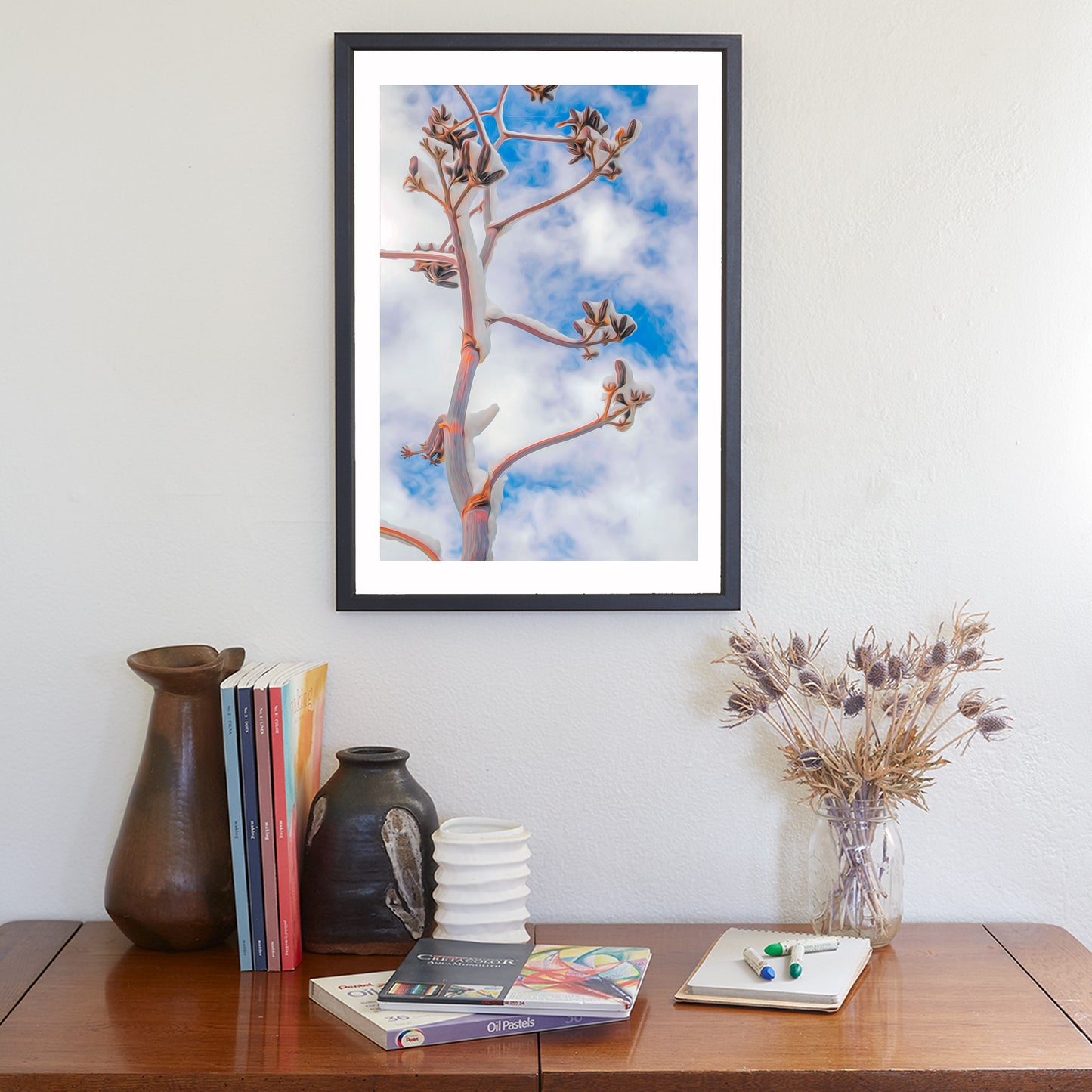 Desert Winter Art Print | Minimalist Century Plant Agave Picture