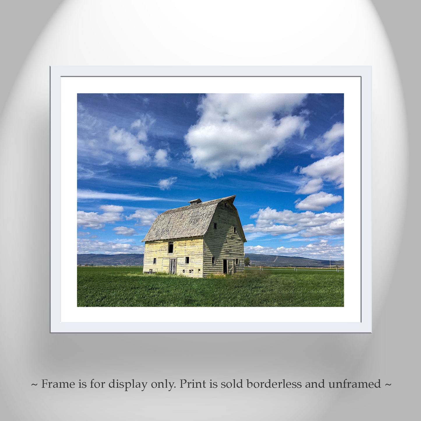 Vintage Barn Picture on Norcal Farm Landscape as Wall Art