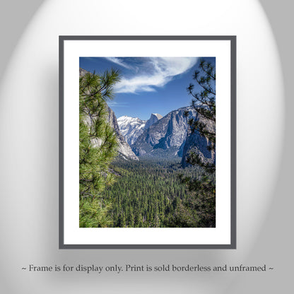 Yosemite Valley Landscape Photograph on Vertical Art Print