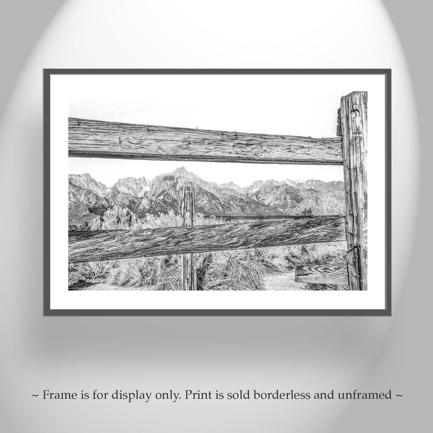 Eastern Sierras Black and White Fine Art – Owens Valley Wall Art Print