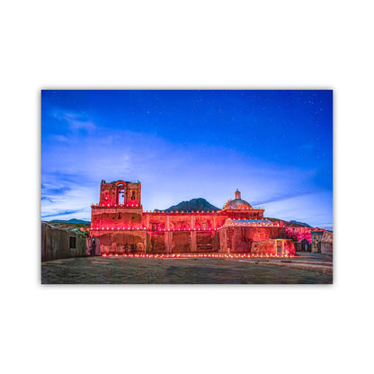 Farolito Church Scene – Arizona Luminaria Night in Tumacacori