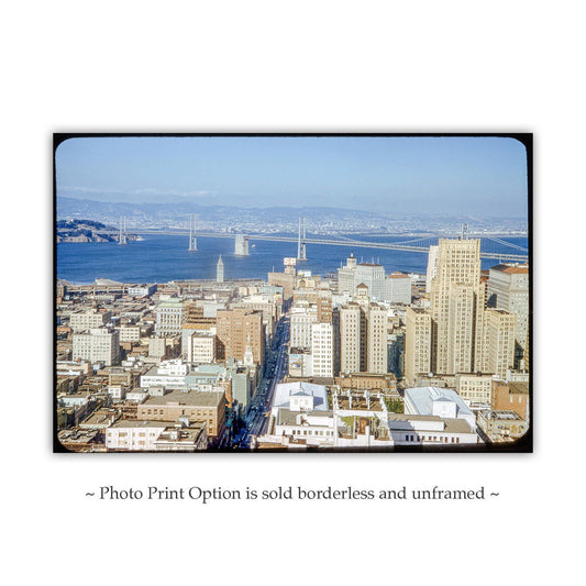 Vintage San Francisco Skyline Photograph with View of Bay Bridge