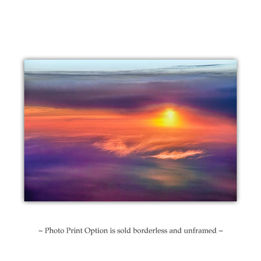 Golden Sunset Canvas Art: Framed Aerial Pacific Ocean Wall Print