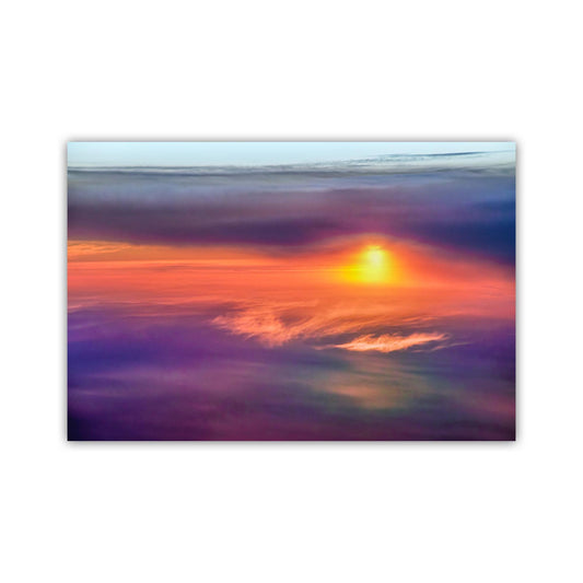 Golden Sunset Canvas Art: Framed Aerial Pacific Ocean Wall Print