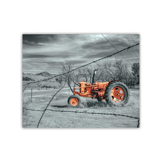 Red Tractor Ranch Art Print – Rustic Nogales Arizona Landscape