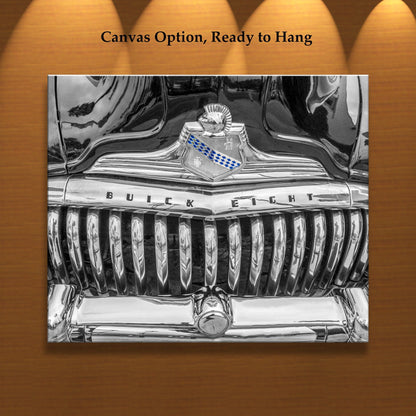 Buick Roadmaster Black & White Car Photo Wall Art for Home or Garage