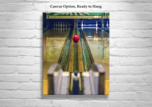 Antique Bowling Picture with Vintage Bowling Alley | Bowler Gift