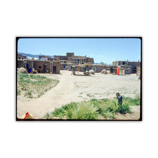 Vintage Taos Pueblo Photo – Midcentury New Mexico Wall Art
