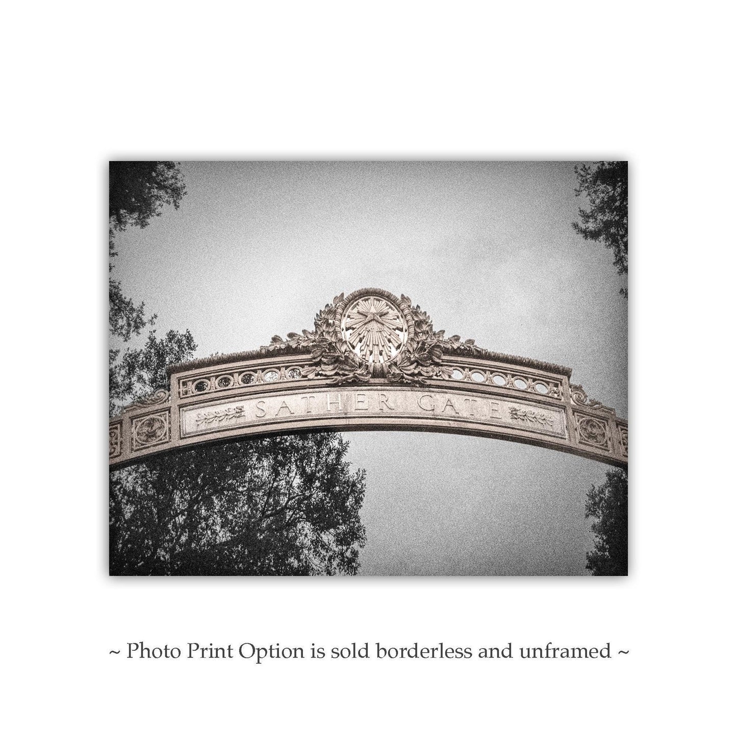 Sather Gate | Black and White University of California Berkeley Gift