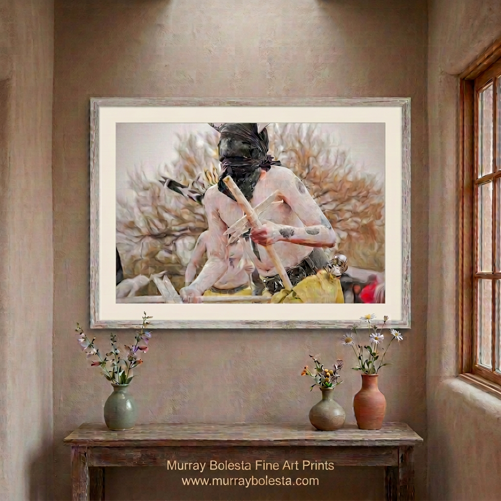 Apache Crown Dancer at Tumacacori Arizona USA by Murray Bolesta