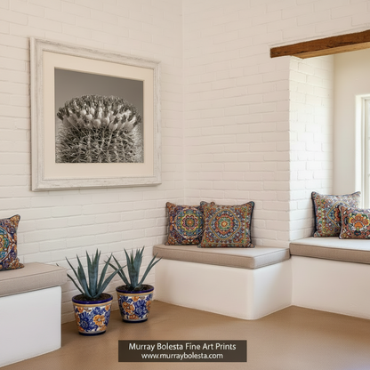 Canvas print of a cactus on a brick wall by Murray Bolesta
