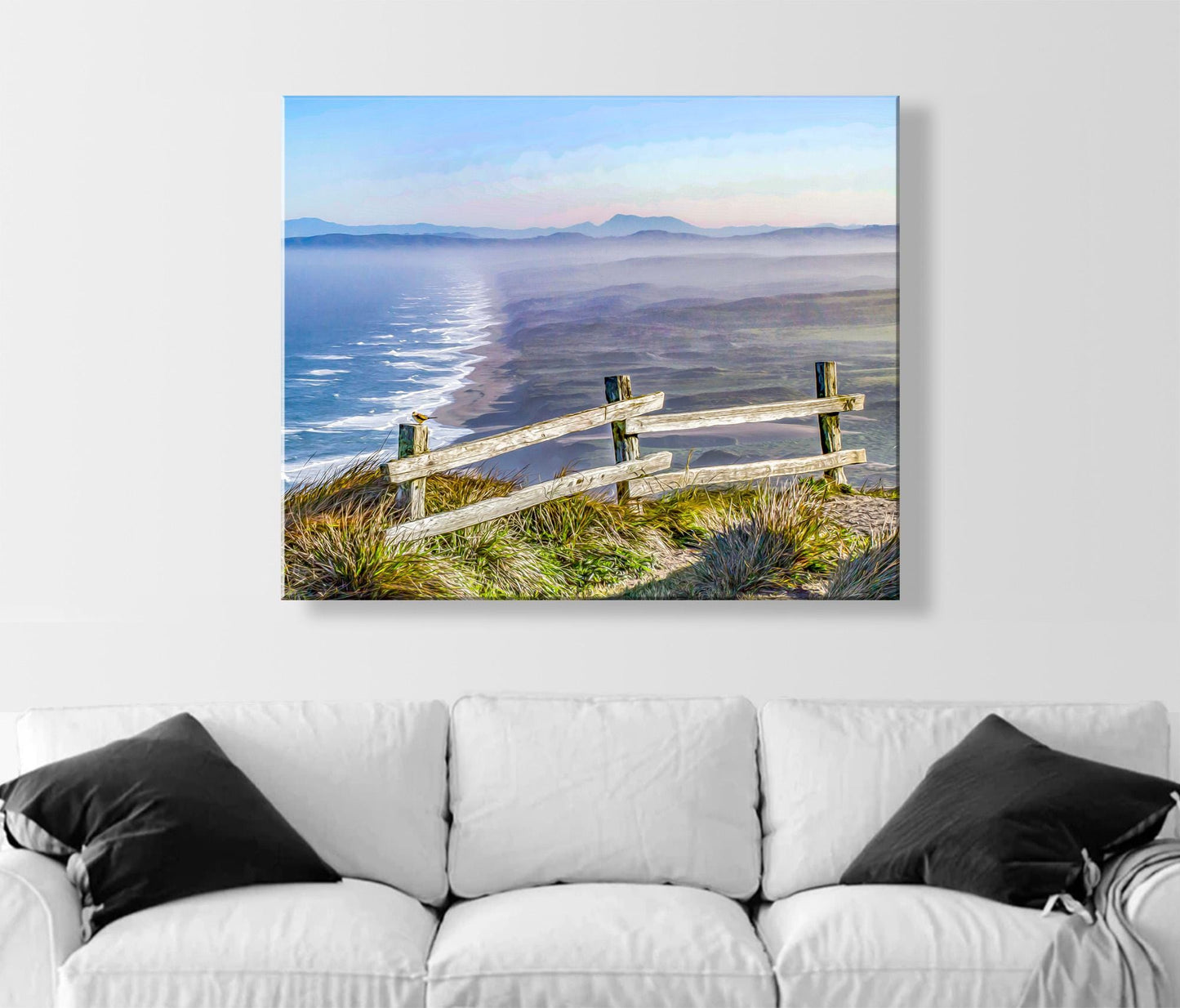 Point Reyes National Seashore California Coast Art Print with Little Bird