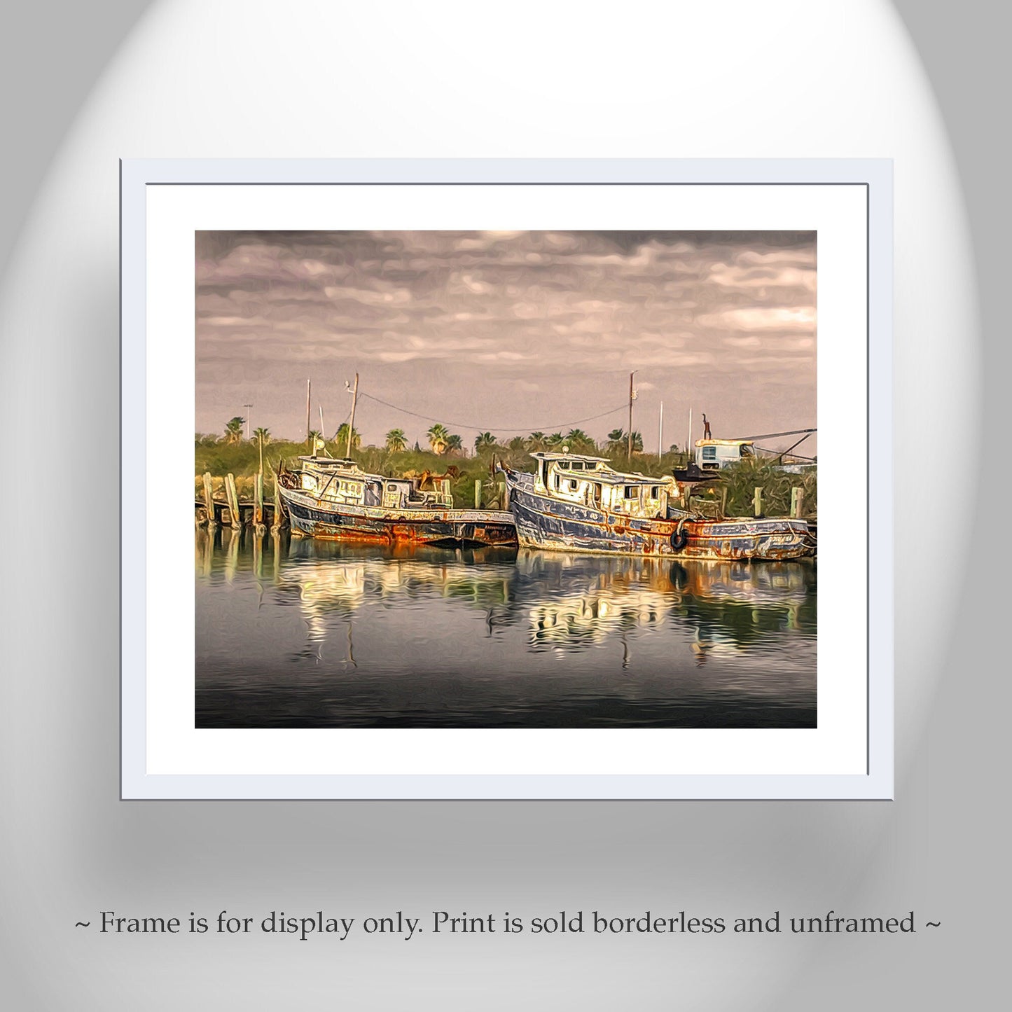 South Padre Island Shrimp Boat Art – Vintage Nautical Print Texas