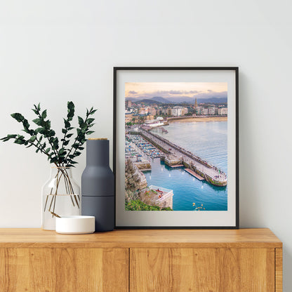 San Sebastian Spain Fine Artwork Print | Port Harbor Travel Decor