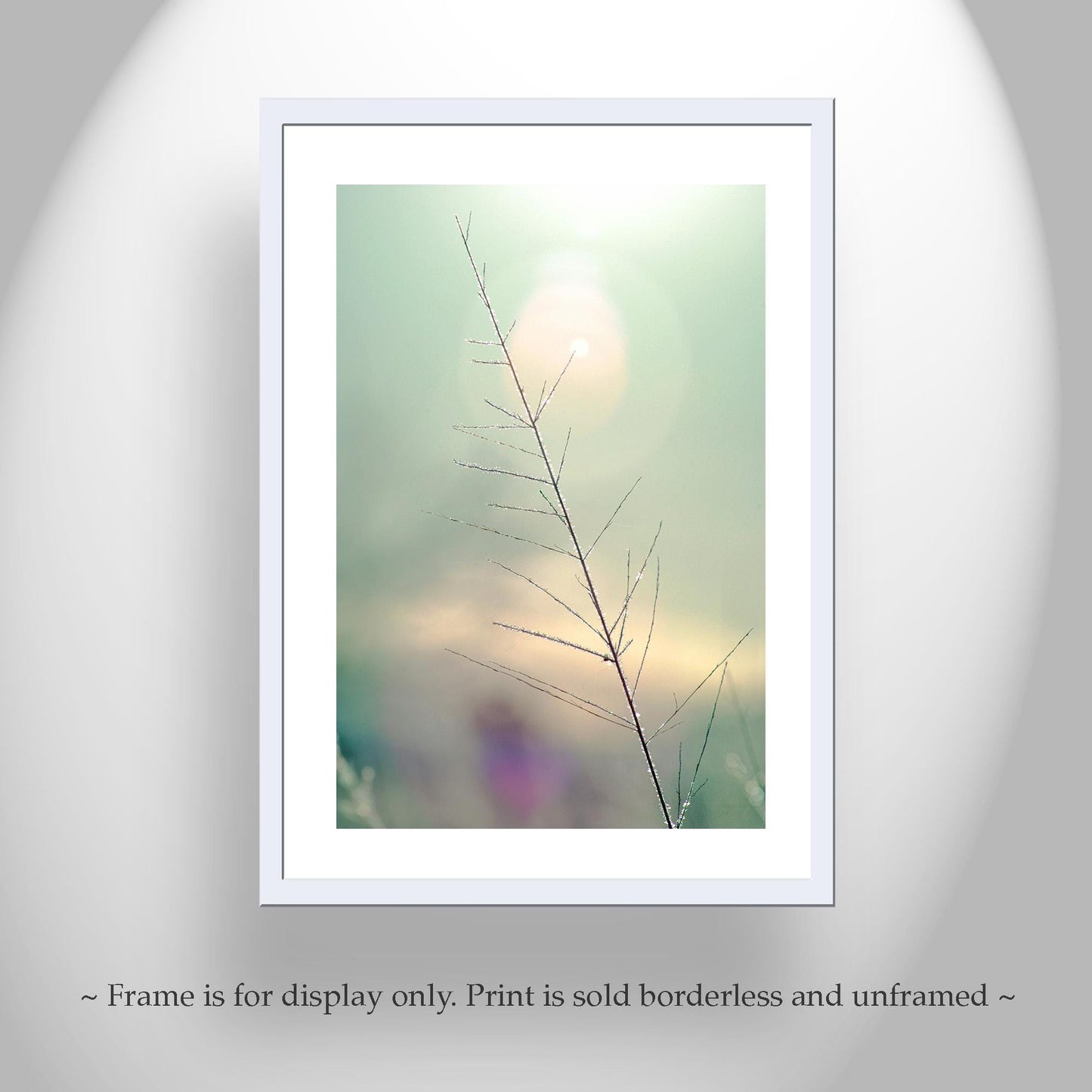 Minimalist Nature Art Print | Winter Frost on Grass | Serene Wall Decor