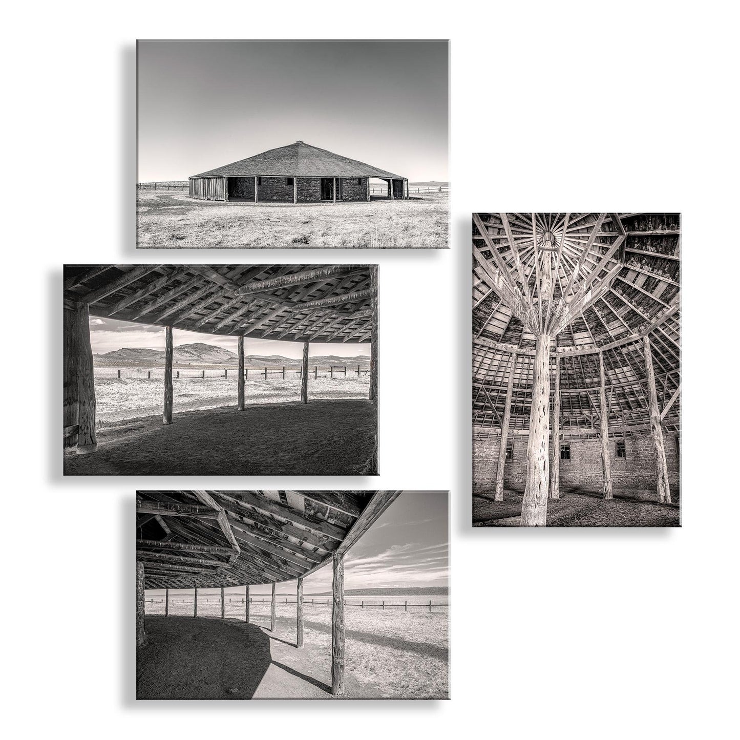 Round Barn Oregon Ranch Art Prints | Set of 4 | Pete French Burns OR