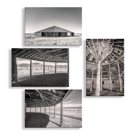Round Barn Oregon Ranch Art Prints | Set of 4 | Pete French Burns OR