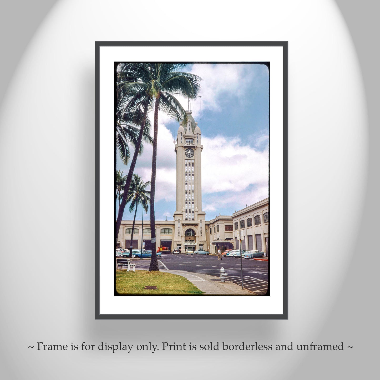 Honolulu Hawaii Vintage Photograph of Aloha Tower Lighthouse