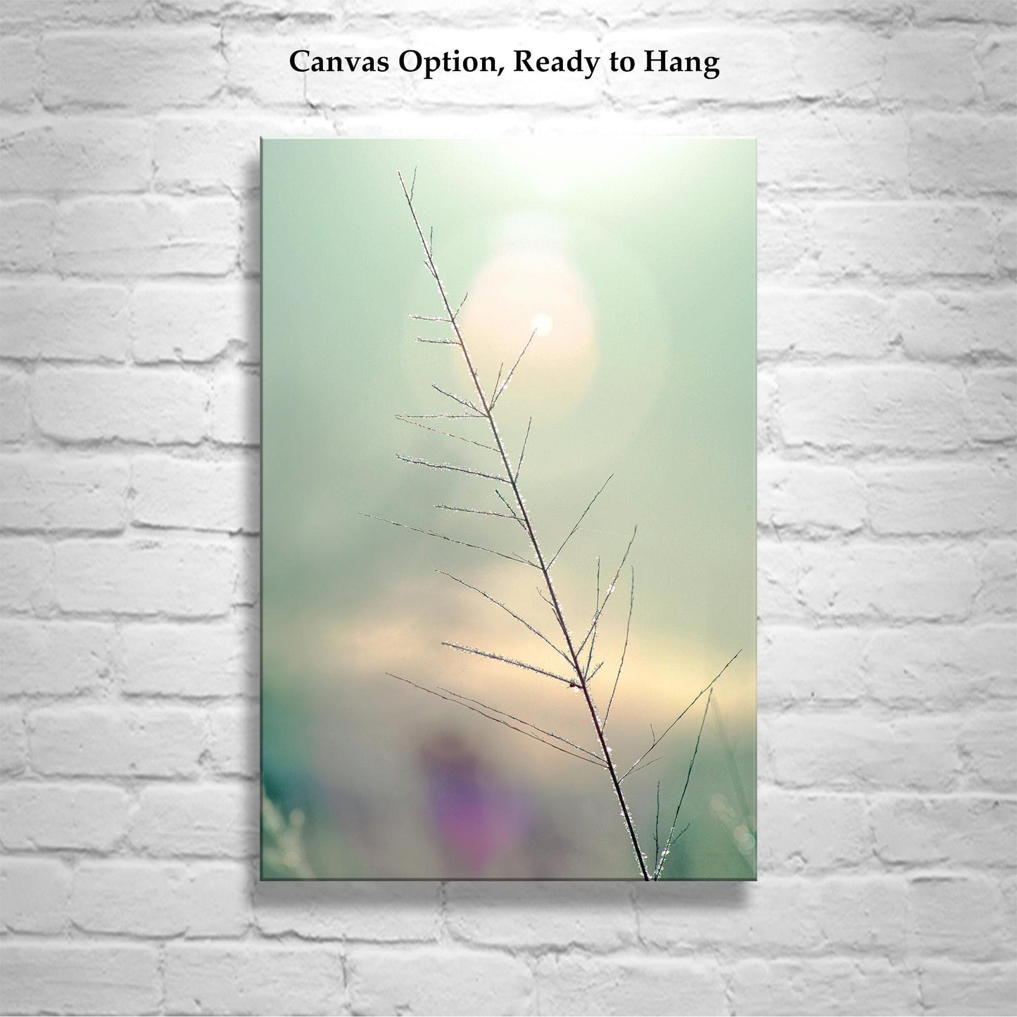 Minimalist Nature Art Print | Winter Frost on Grass | Serene Wall Decor