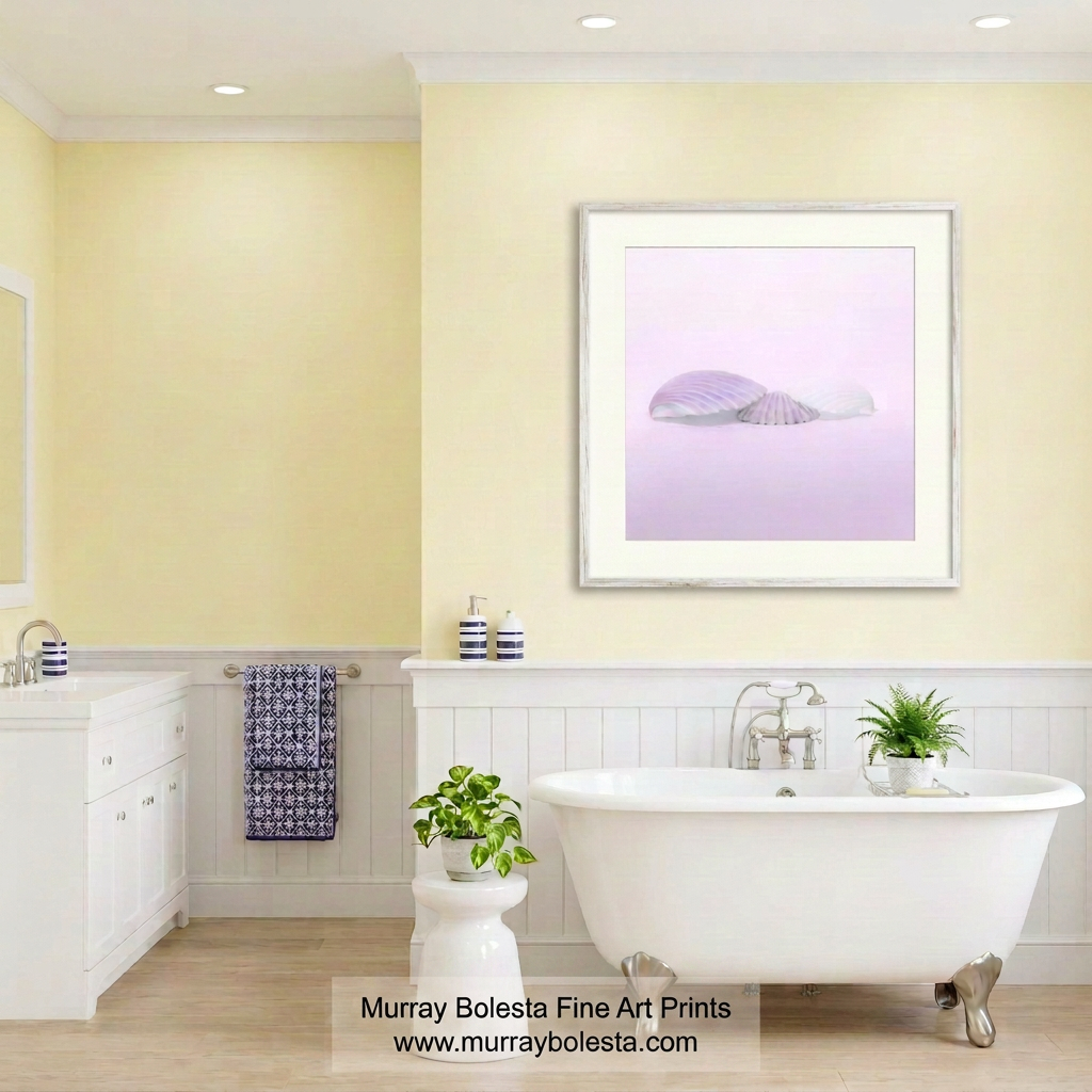 Minimalist blue seashell art print by Murray Bolesta