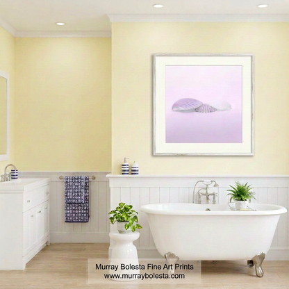Minimalist blue seashell art print by Murray Bolesta