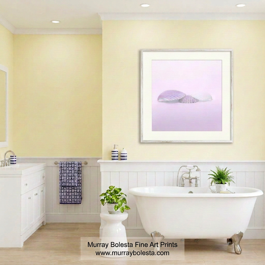 Minimalist blue seashell art print by Murray Bolesta
