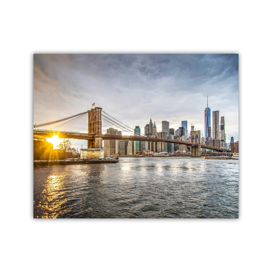 New York Skyline at East River | Brooklyn Bridge and Jane's Carousel Art Print
