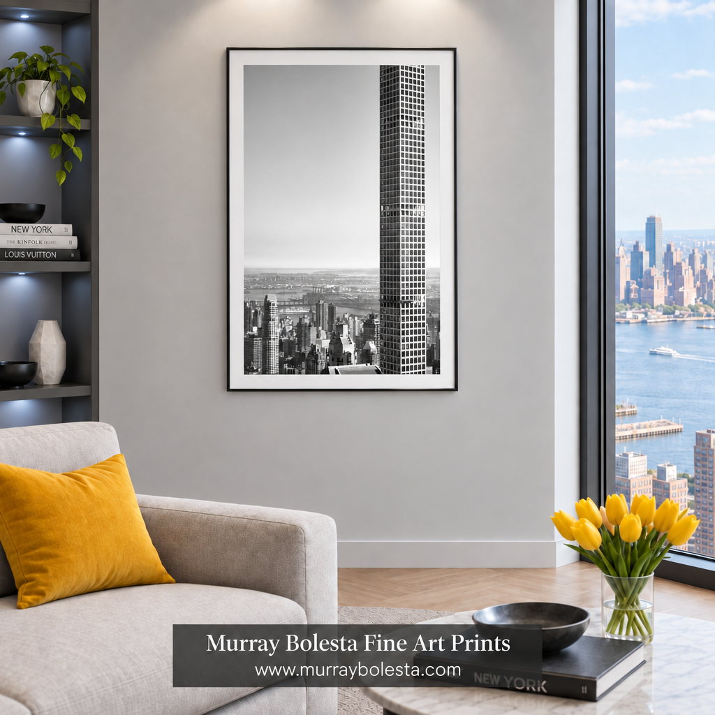Billionaires Row artwork NYC by Murray Bolesta in B&W