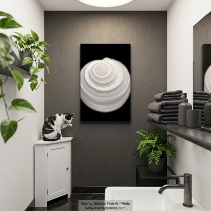 Bathroom with my seashell art by Murray Bolesta!