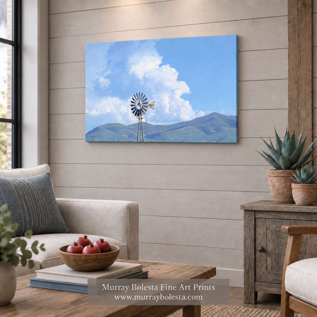 Borderlands windmill canvas by Murray Bolesta Fine Art Prints