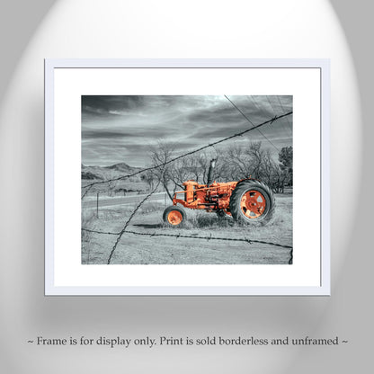 Red Tractor Ranch Art Print – Rustic Nogales Arizona Landscape