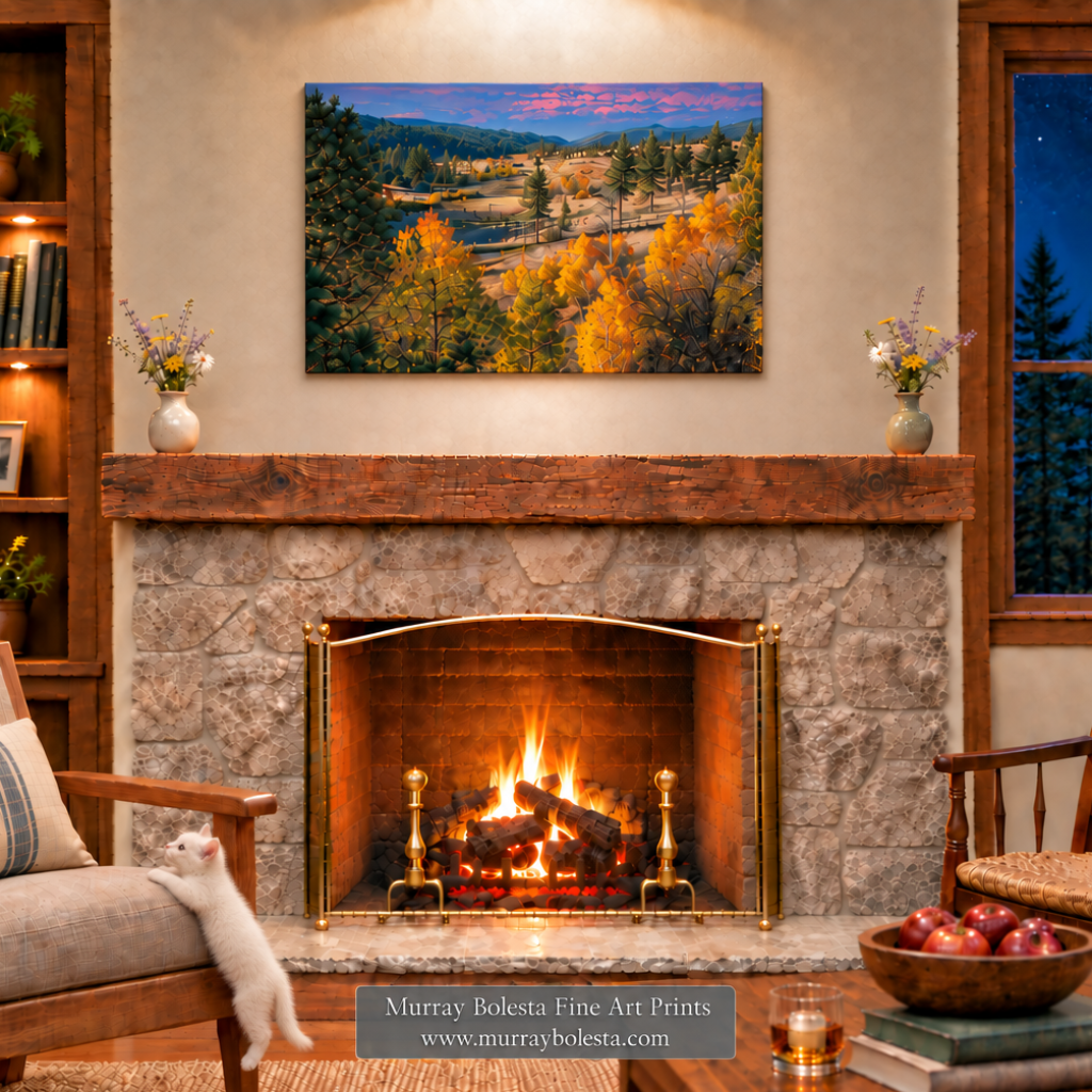 California autumn ranch artwork by Murray Bolesta