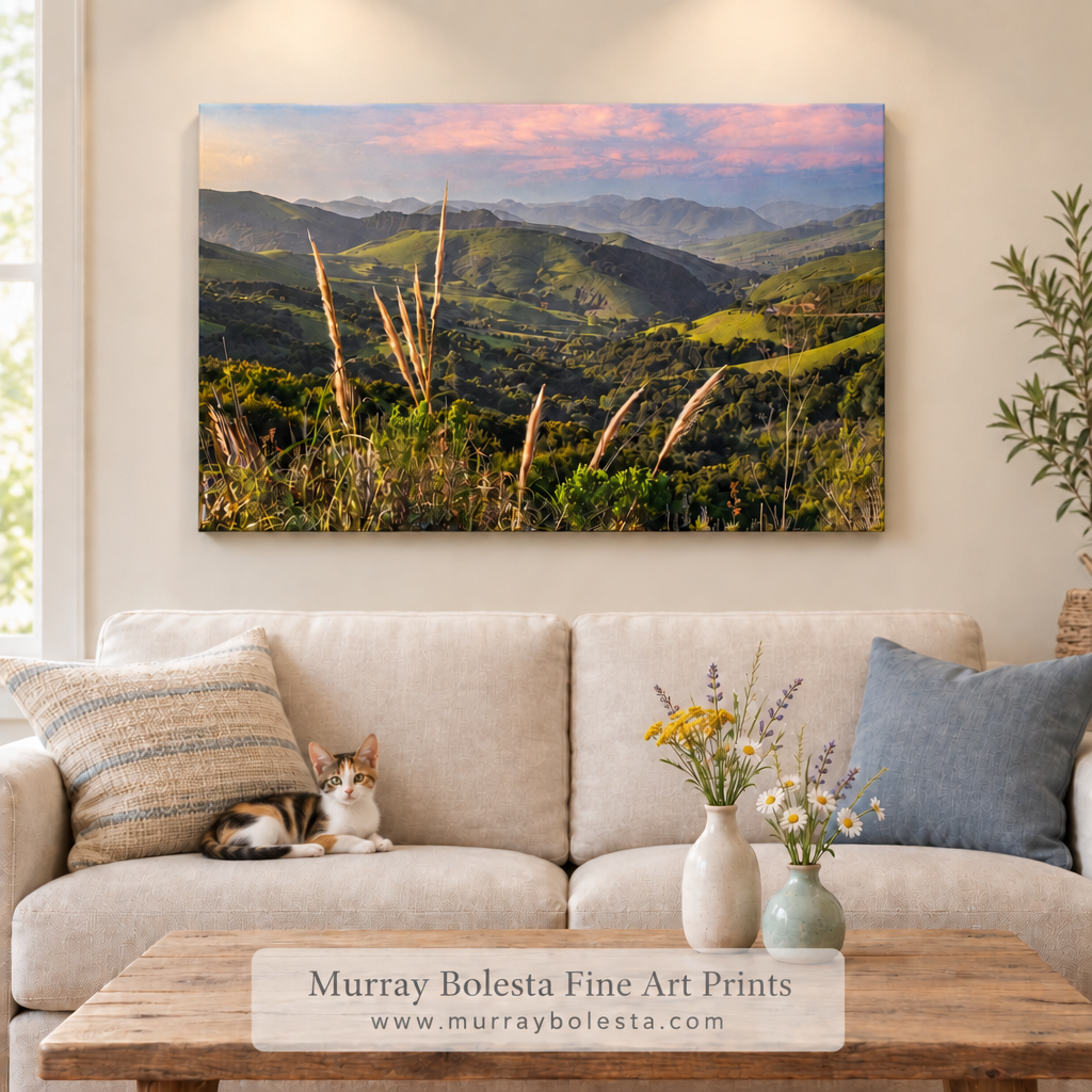 Santa Barbara coastal mountain artwork near Lompoc by Murray Bolesta