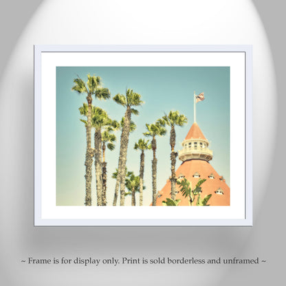 Hotel del Coronado San Diego Art Print | Vintage Beach Resort Photography with Palm Trees | Southern California Coastal Wall Decor Gift