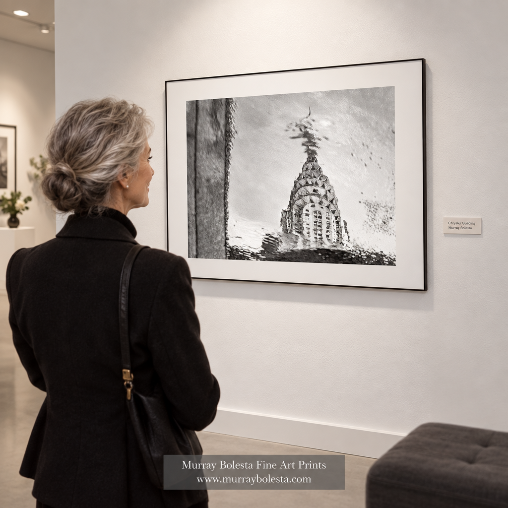 Chrysler Building artwork in black & white by Murray Bolesta.