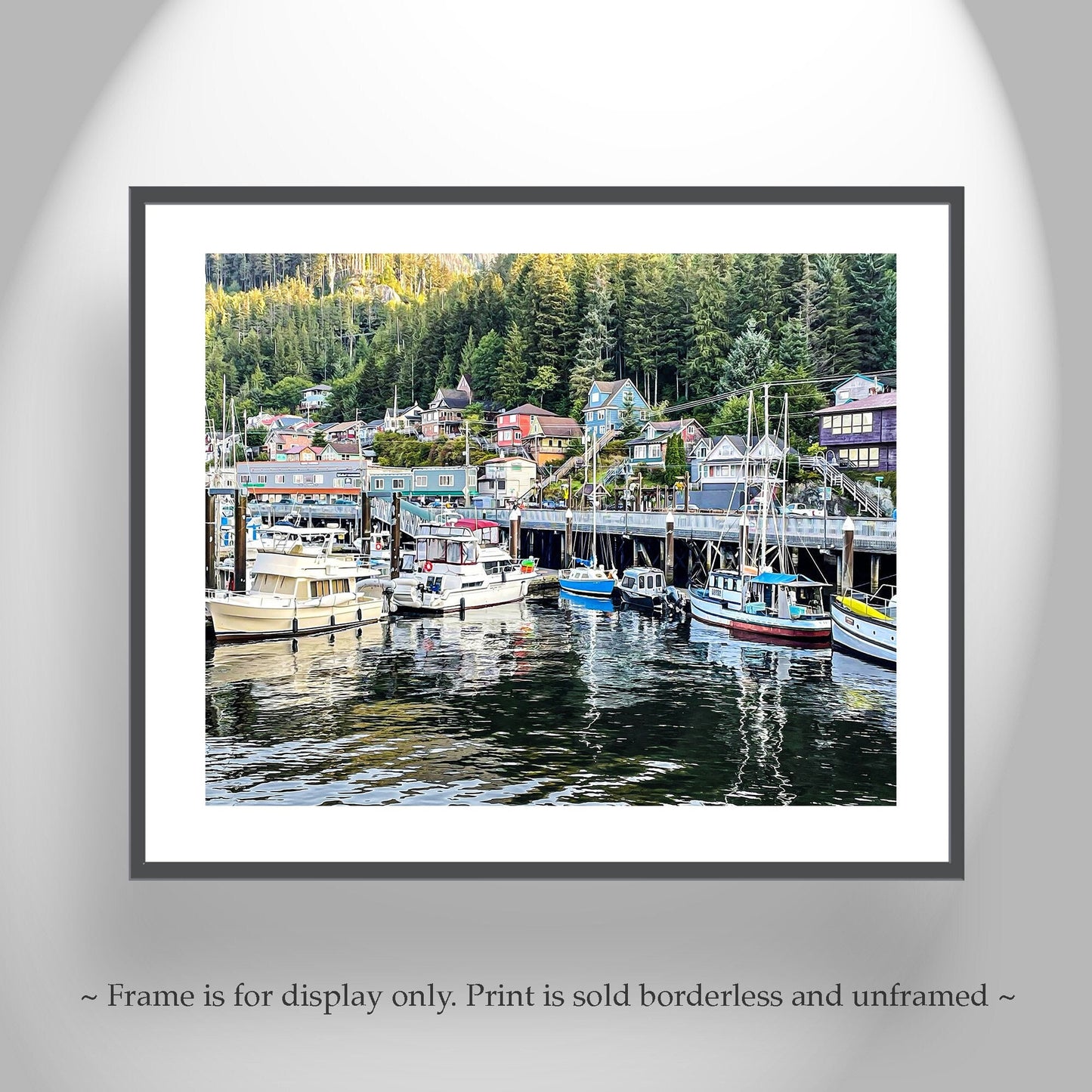 Ketchikan Alaska Fishing Boat Art with Harbor