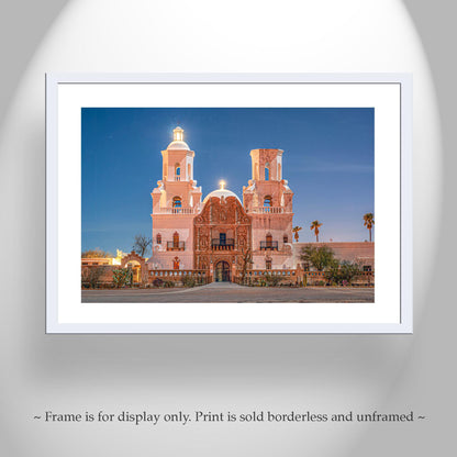 White Dove of the Desert San Xavier del Bac Tucson Mission Night Photo