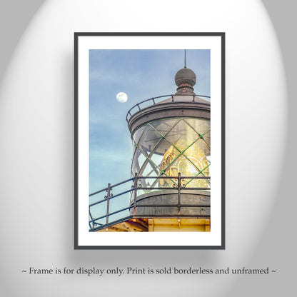 Point Cabrillo Lighthouse & Moon – Mendocino Coast Painterly Art