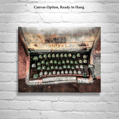 Surreal Rustic Typewriter Wall Art – Fine Photography for Writers