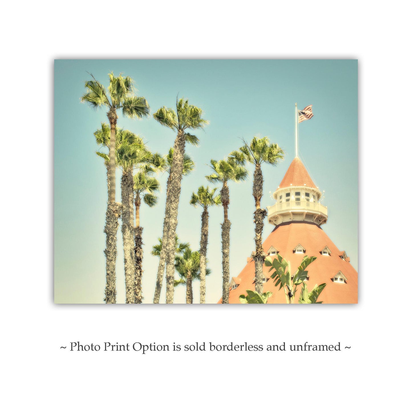 Hotel del Coronado San Diego Art Print | Vintage Beach Resort Photography with Palm Trees | Southern California Coastal Wall Decor Gift