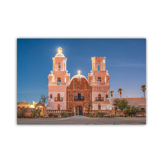 White Dove of the Desert San Xavier del Bac Tucson Mission Night Photo
