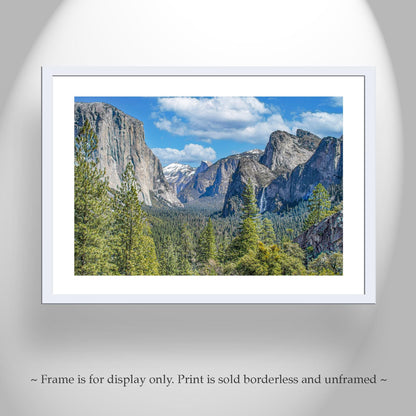 Yosemite Valley Art Print – Bridal Veil Fall & Half Dome Landscape